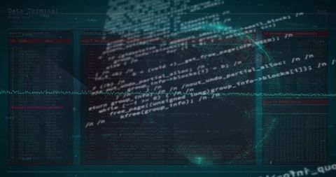 Developer debugging TeX bibliographic code with terminal overlays and data visualization