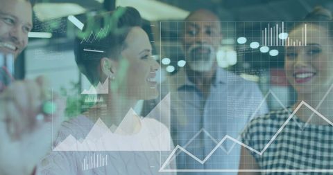 Business Team Analyzing Data on Interactive Board - Download Free Stock Images Pikwizard.com