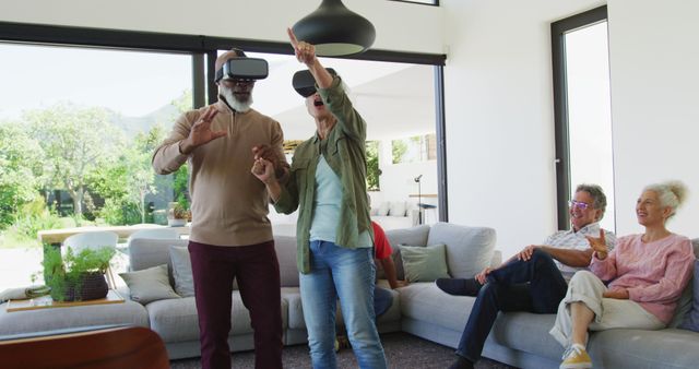 Seniors Enjoying Virtual Reality Gaming Indoors - Download Free Stock Images Pikwizard.com