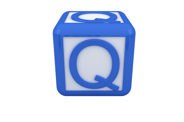 Blue Q Letter on Transparent Cube Background PNG Illustration - Download Free Stock Videos Pikwizard.com