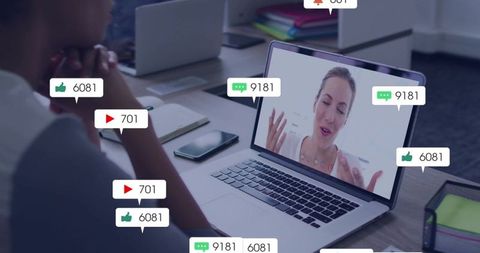 Virtual presenter engaging audience during remote meeting with live reaction overlays