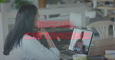 Remote conferencing emphasizing social distancing during pandemic