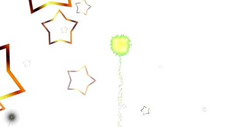 Colorful Star Shapes and Fireworks on Minimalistic Background