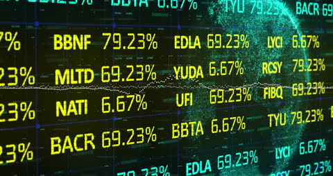 Animated Financial Data Display over Globe