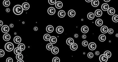 Graphic pattern of euro symbol on black background