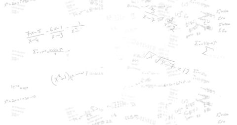 Faint handwritten math equations and smudged algebra notes on white study paper background texture