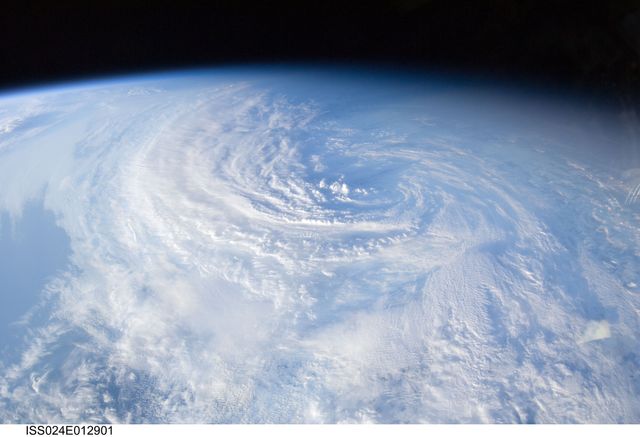 ISS024-E-012901 (30 Aug. 2010) --- Tropical Storm Danielle is featured in this Aug. 30 image photographed by an Expedition 24 crew member on the International Space Station.