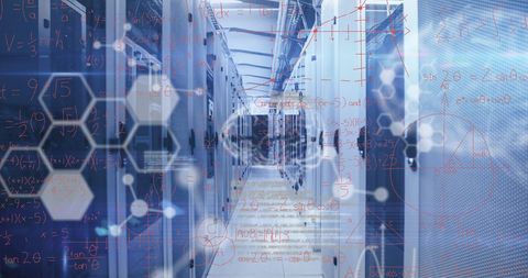 Data Analysis Overlay in Modern Server Room - Download Free Stock Images Pikwizard.com