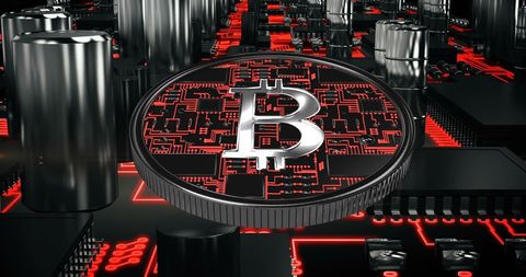 Futuristic Bitcoin Symbol on Digital Circuit Board - Download Free Stock Images Pikwizard.com