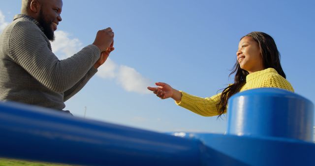 Father and Daughter Playing and Laughing Outdoors - Download Free Stock Images Pikwizard.com