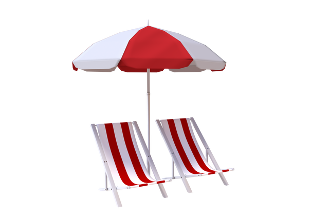 Red and White Parasol and Folding Chairs on Transparent Background - Download Free Stock Videos Pikwizard.com