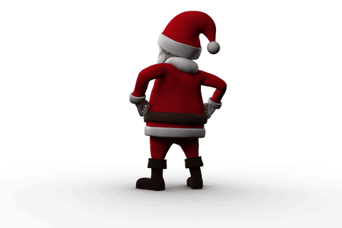 Transparent Cartoon Santa Claus Standing with Imaginative Pose