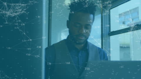 Business Professional Analyzing Network Connections Data