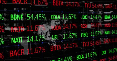 Digital Globe Amidst fluctuating Stock Market Data