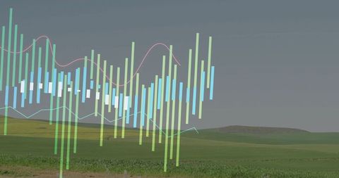 Transparent Financial Charts in Open Fields Visualizing Data Trends