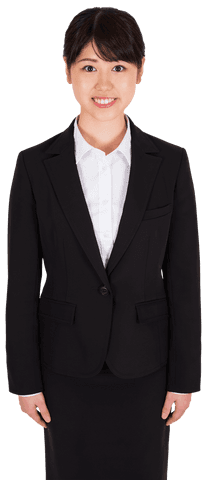 Smiling Asian Businesswoman Isolated on Transparent Background
