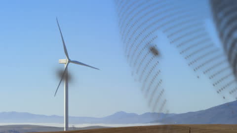 Renewable Energy Concept with Wind Turbine and Globe Design