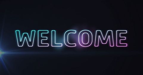 Inspirational Neon Welcome Sign with Light Trails - Download Free Stock Images Pikwizard.com