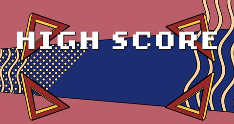 Retro High Score Gaming Banner with Abstract Design
