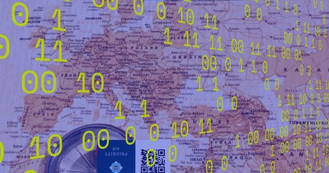 Binary Code Overlay on World Map for Global Data Connection Concept - Download Free Stock Images Pikwizard.com