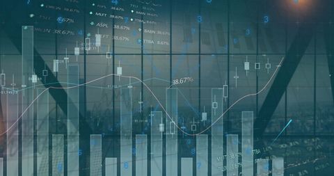 Financial Data Overlay on Cityscape Illustrating Market Analytics - Download Free Stock Images Pikwizard.com