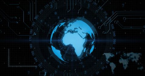 Digital Earth with Futuristic Data Interface - Download Free Stock Images Pikwizard.com