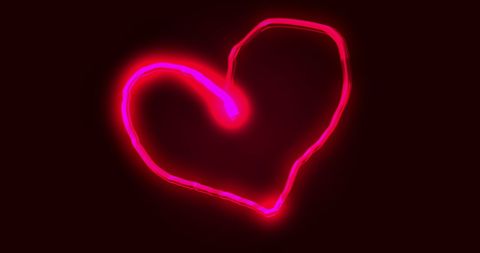 Glowing Pink Heart Shaped Light Trail on Black Background - Download Free Stock Images Pikwizard.com