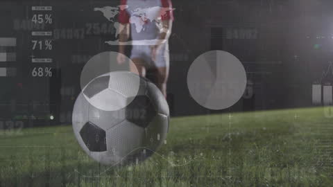 Soccer Player with Financial Data Analysis Interface Concept