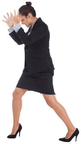 Angry Biracial Businesswoman Expressing Frustration Transparent Background
