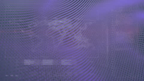 Abstract Digital Data Overlay with World Map Background