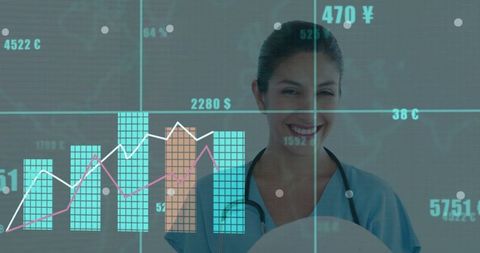 Medical Professional Analyzing Healthcare Data with Digital Charts