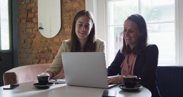 Two Business Women Working Together With Laptops in Cozy Cafe - Download Free Stock Images Pikwizard.com