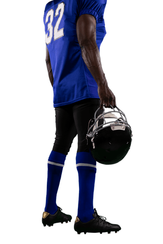 Transparent african american player with football gear
