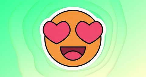 Heart-Eyed Emoji on Vibrant Green Background