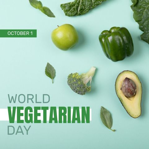 World vegetarian day celebration with fresh green vegetables