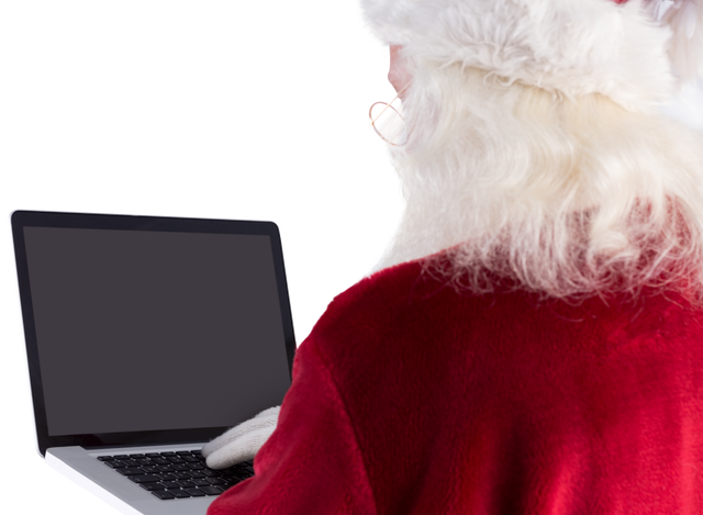 Transparent Background Santa Claus With Laptop Christmas Season - Download Free Stock Videos Pikwizard.com