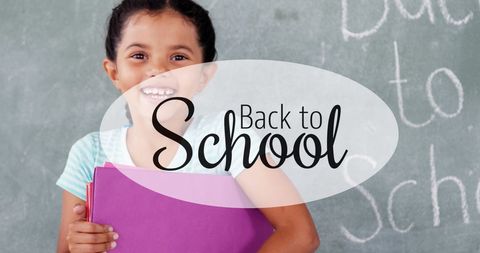 Smiling Schoolgirl Holding Books With Back to School Theme - Download Free Stock Images Pikwizard.com
