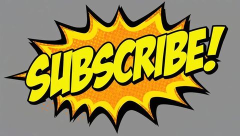 Shouting Comic Style SUBSCRIBE Burst Graphic Featuring Orange Halftone Explosion Bold
