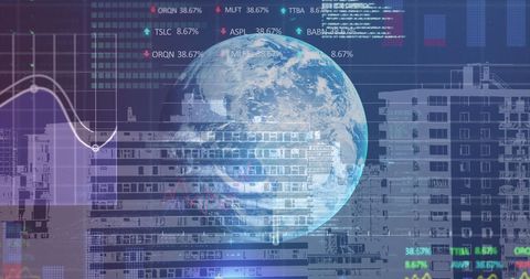 Global Financial Data Overlay on Cityscape Illustrating Digital Business Trends - Download Free Stock Images Pikwizard.com