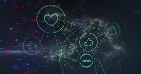 Innovative Digital Networking Concept with Technology Icons