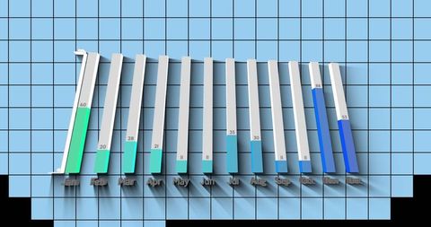 3d bar chart displaying monthly statistics with modern design