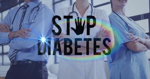 Healthcare professionals promoting diabetes awareness