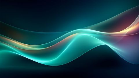 Abstract Colorful Wavy Lines on Dark Background
