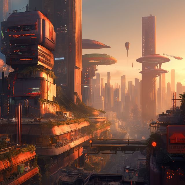 Futuristic industrial buildings and skyscrapers in desert, created using generative ai technology - Download Free Stock Photos Pikwizard.com