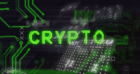 Digital Crypto Text on Black with Binary Data Network - Download Free Stock Images Pikwizard.com