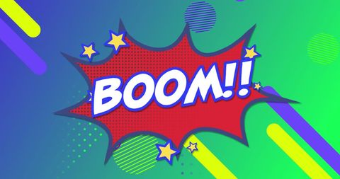 Comic-Style Boom Explosion Pop Art Retro Design