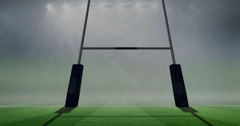 Rugby Ball Concept with Illuminated Goal Post and Wales Text - Download Free Stock Images Pikwizard.com