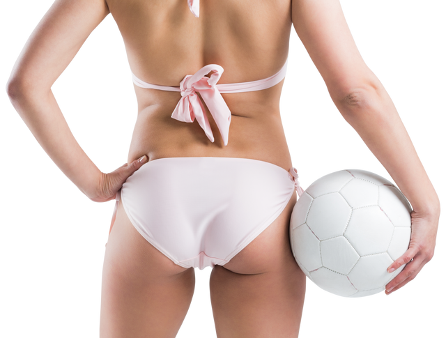 Fit Girl in Pink Bikini Holding White Football Transparent Background - Download Free Stock Videos Pikwizard.com