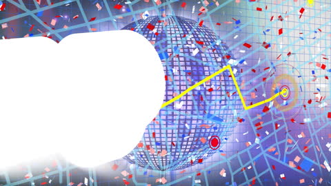 Abstract Digital Celebration with Disco Ball and Navigation Design