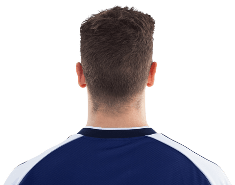 Transparent Rear View of Sportsman's Head with Athletic Apparel